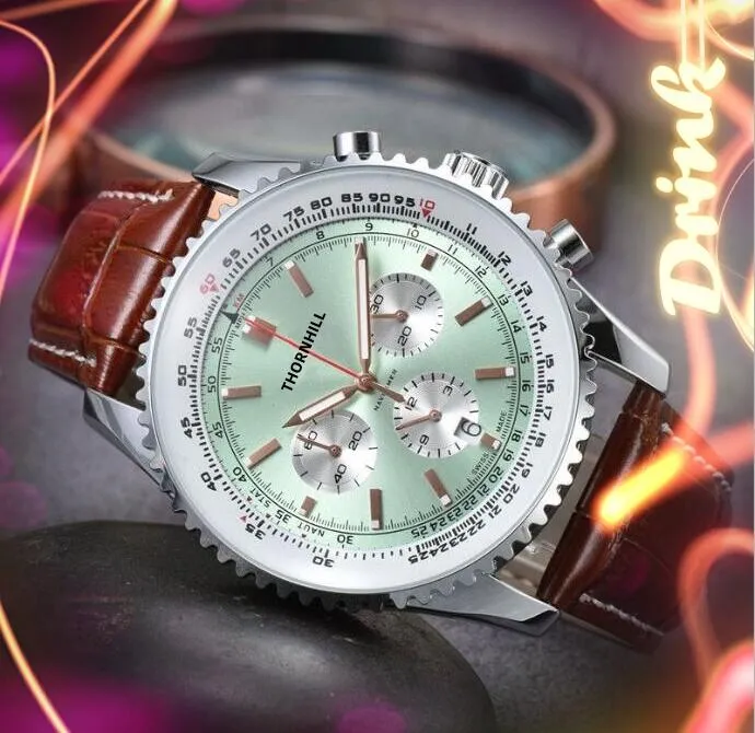 Pełna funkcja Stopwatch Timer Watch Fashion Casual Clock Man Man Digital Number Projektant luksusowy kwarc Automatyczny ruch Sukienka Hour Business Na rękę Prezent