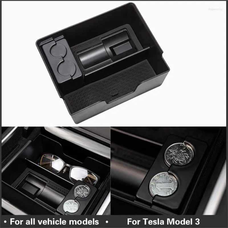 Organizzatore per auto per TeslaModel3 Scatola portaoggetti centrale per riporre e riordinare la console centrale Modello 3 2022 Accessori interni auto