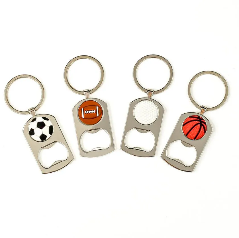 Customizable Pewter Metal Bottle Opener Keychains Wholesale Football