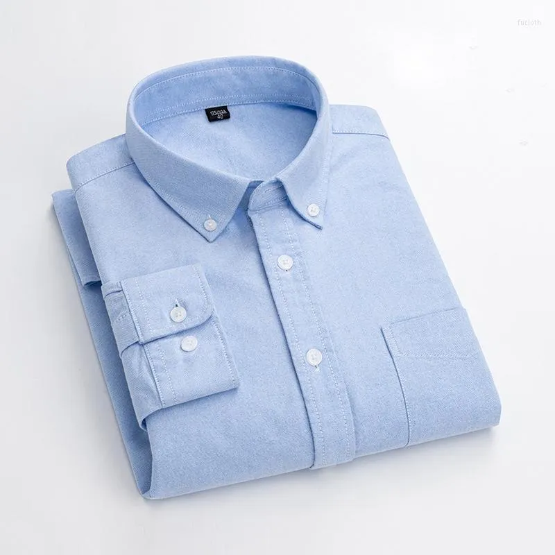 Chemises décontractées pour hommes Hommes Hommes Oxford Chemise Mode Business Coton Quotidien Messieurs Bureau Interview Couleur Solide Simple Col Carré