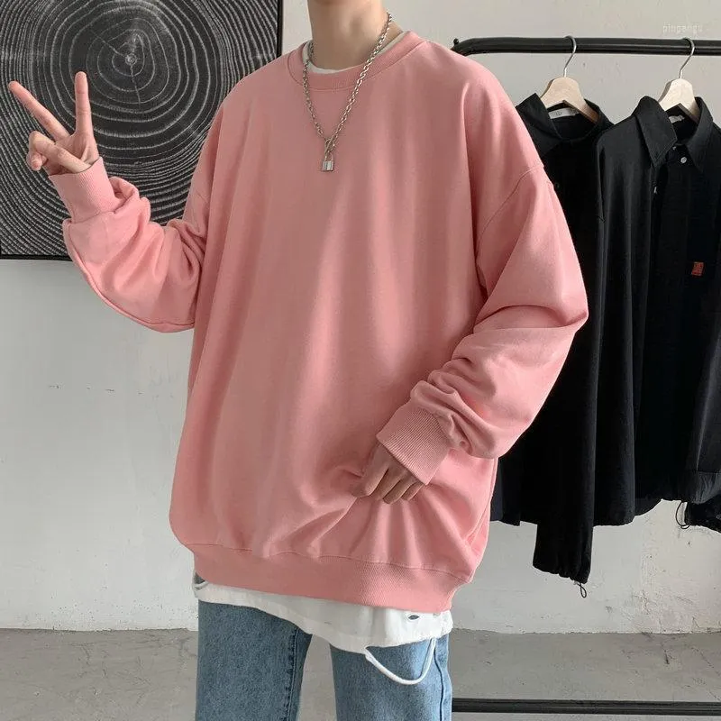 Men's Hoodies Men's & Sweatshirts 2022 Korean Fashion White Sweatshirt Daily Casual O-Neck Oversize Harajuku Pullover Streetwear