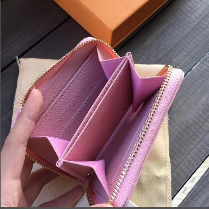 Genuine Leather Wallets & Credit Card Holders women luxury designers women`s fashion wallet handbags bags purses tote bag Zippy Coin Purse pretty pink
