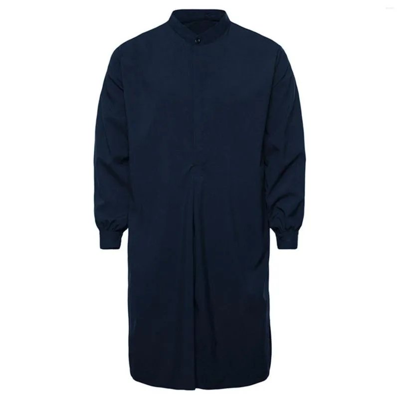 Chemises décontractées pour hommes Chemise pour hommes hiver automne lâche musulman islamique arabe vêtements à manches longues vintage bouton haut chemise homme