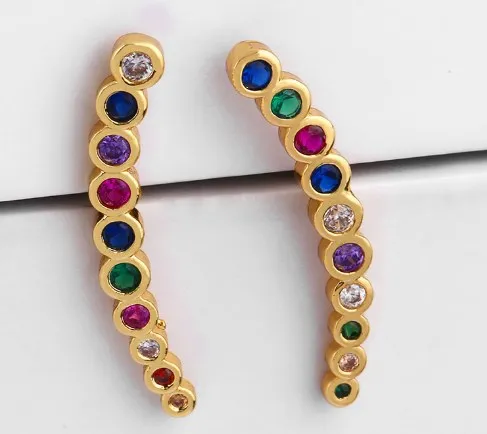 Серьги из ювелирных изделий кубическая циркония начнется золотой цвет CZ Crystal Ear Clips Без пирсинговые серьги для женщин ювелирных изделий S35EH