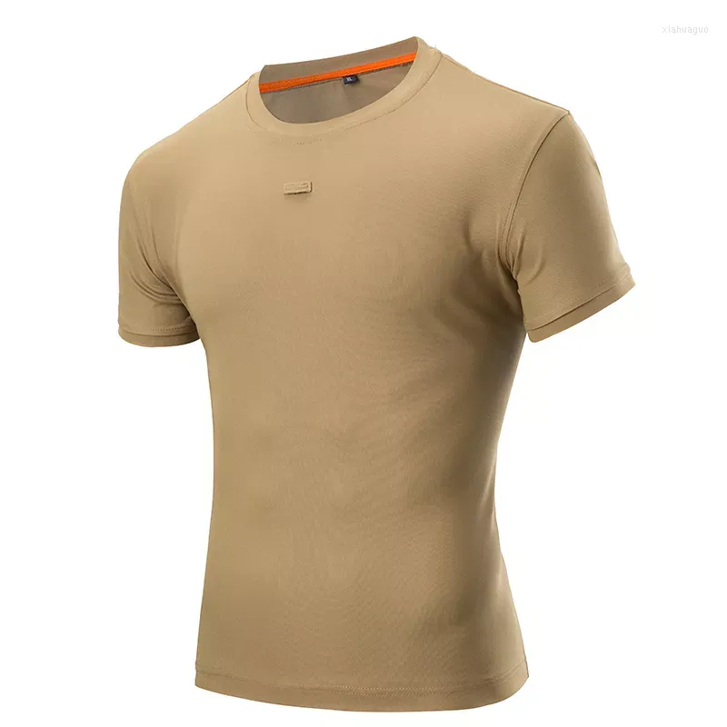 Camisetas masculinas camisa militar tática Esporte ao ar livre esporte rápido seco de manga curta Treinamento para caminhada de verão Tee de homens respiráveis ​​roupas