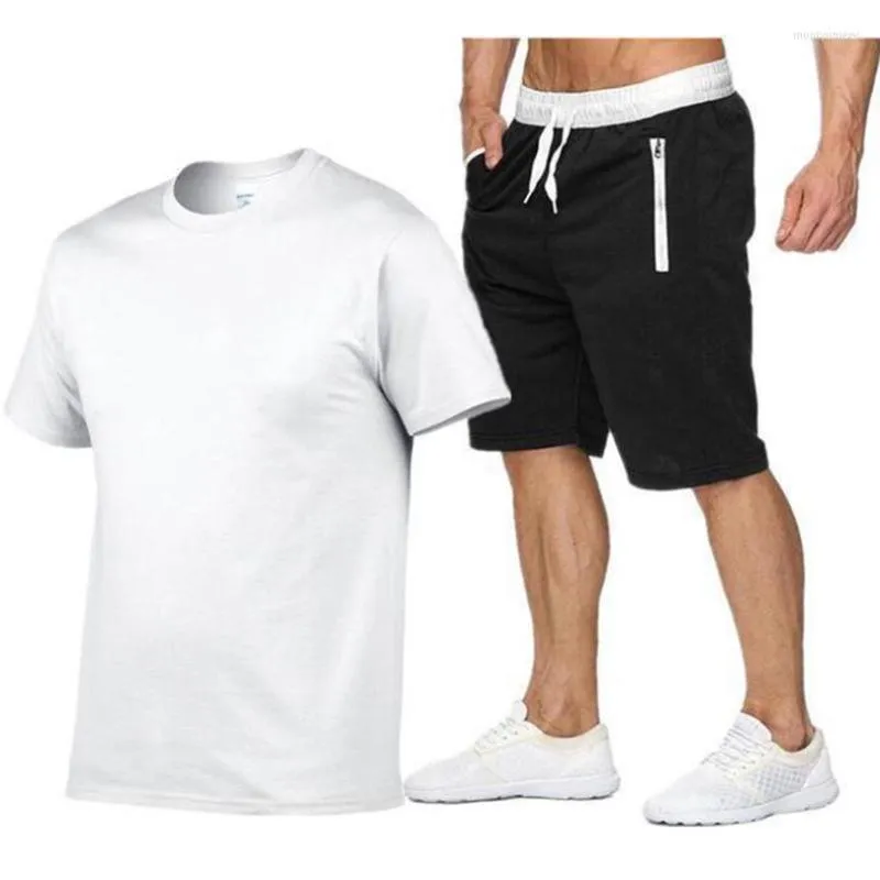 Męskie koszule Uyuk Męskie dresowe bawełniane koszulki sportowe szorty