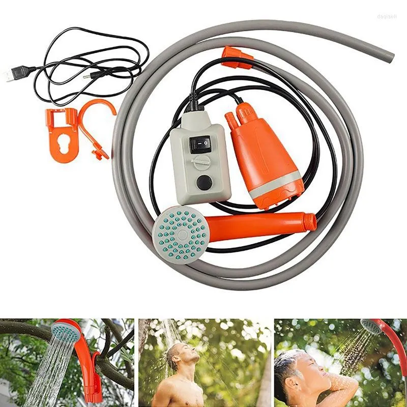 Lance Portable Camping Shower High Pressure Electric Water Pump Outdoor Travel Take From