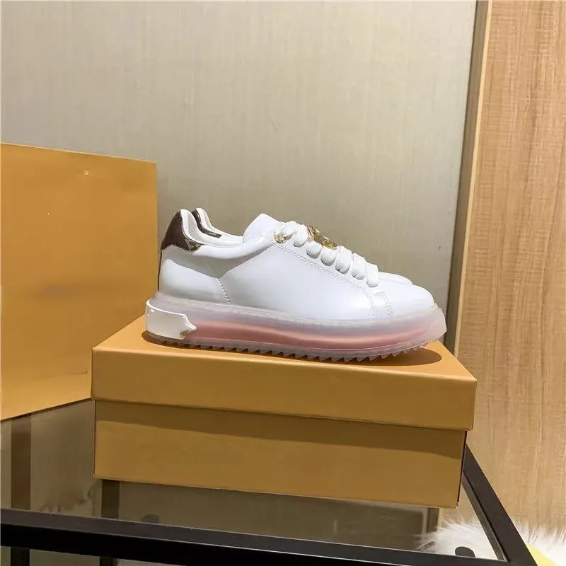 Luxury brand casual shoes Time Out jelly two-color transparent bottom men's women's sports small white shoelace