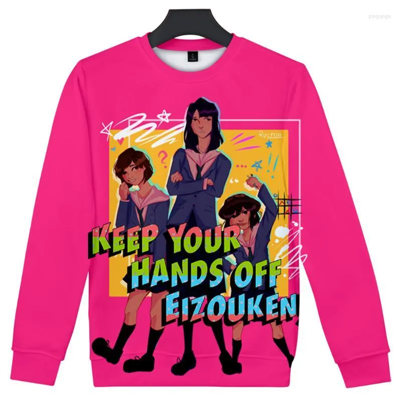 Herrtröjor herrtröjor håller händerna från eizouken tröja anime mönster pullover långärmad topp andas casual casual