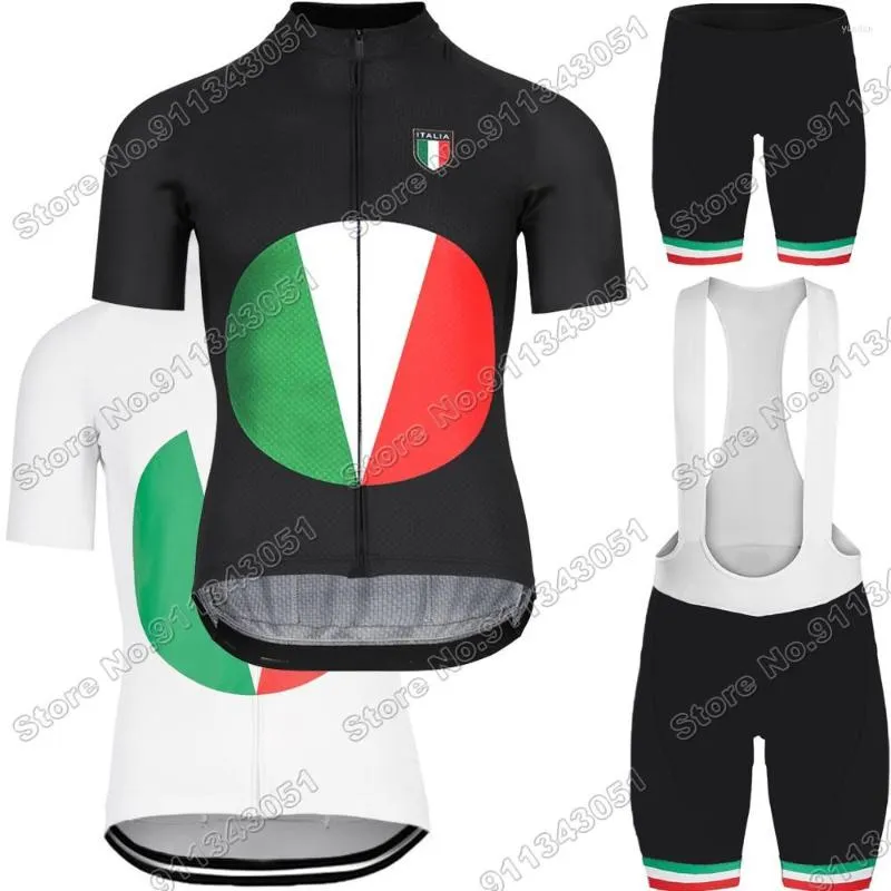 Completi da corsa 2022 Italia Maglia da ciclismo Set Italia Abbigliamento completo Road Bike Suit Pantaloncini con bretelle MTB Abbigliamento Ciclismo