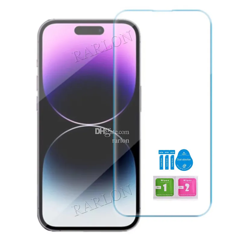 2,5D Protetores de vidro temperado dianteiro para iPhone 15 14 Pro Max 14Pro 13 12 Mini 12Pro 11 XR XS x 8 Plus Screen Protective Film Transparent Without Package