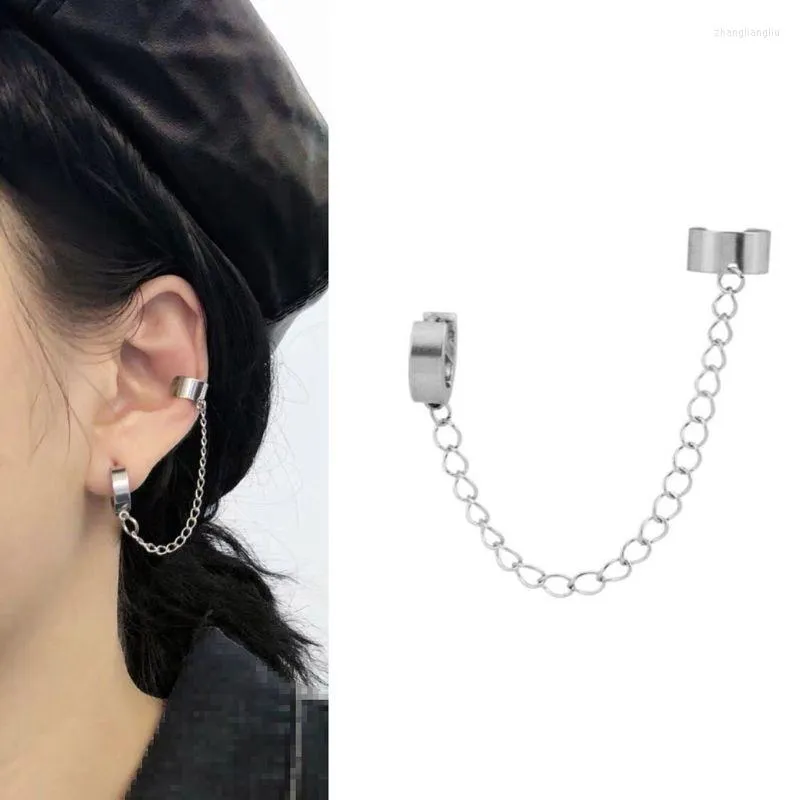 Dangle Earrings Jewelry Korean Hip Hip Titanium Steelチェーンスレッカードロップカフユニセックス
