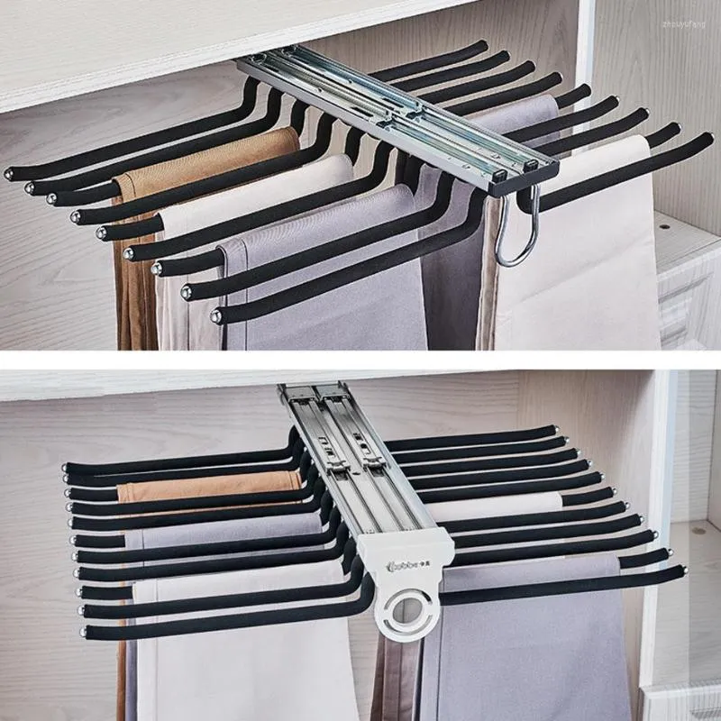 Hooks Top Install / Side Trousers Rack Pants Push-pull Damping Double-row Cabinet Pant Racks Thicken Hardware