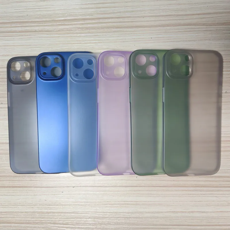 Cases For iPhone 15 Pro Max 14 Plus 13 Mini 12 11 0.3mm Ultra Thin Slim Matte Frosted Shockproof Clear Transparent Soft PP Cover Case