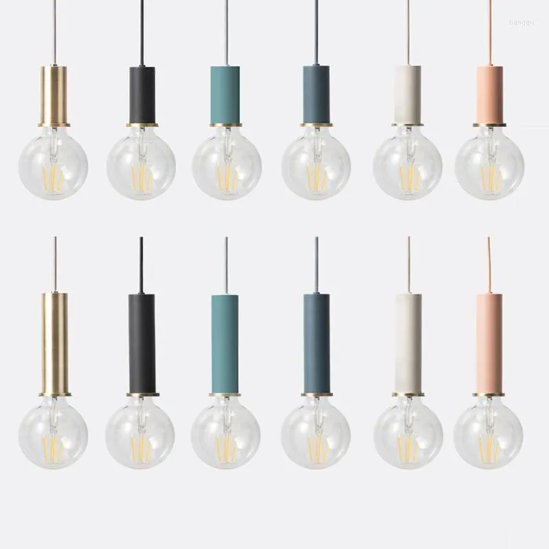 Hanglampen Noordelijke DIY Creative Collocation E27 Lamphouder Korte lange aluminium buislichten