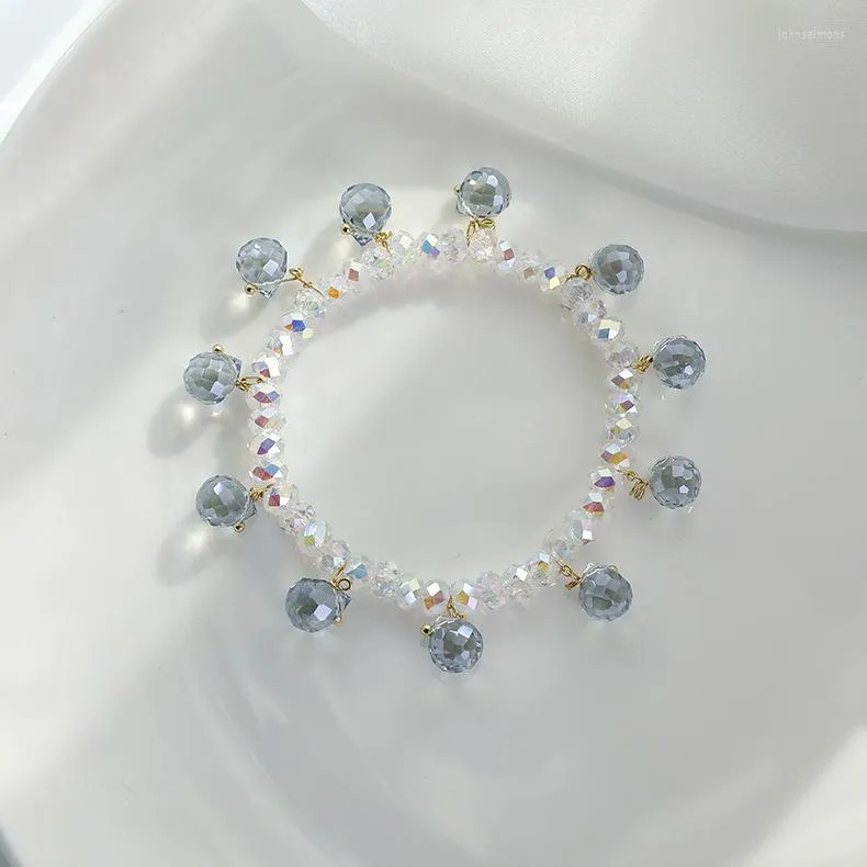 Pulseiras de elos cintilantes - pulseira de cristal com franjas cintilantes com corda multicolorida opcional de transmissão ao vivo Boudoir Sen