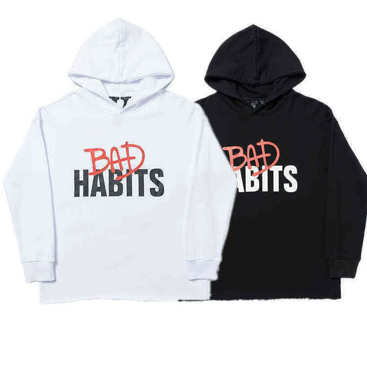 Erkek Hoodies Sweatshirts kırmızı etek moda büyük vlones v gevşek gündelik kapüşonlu erkek ve kadın kazak