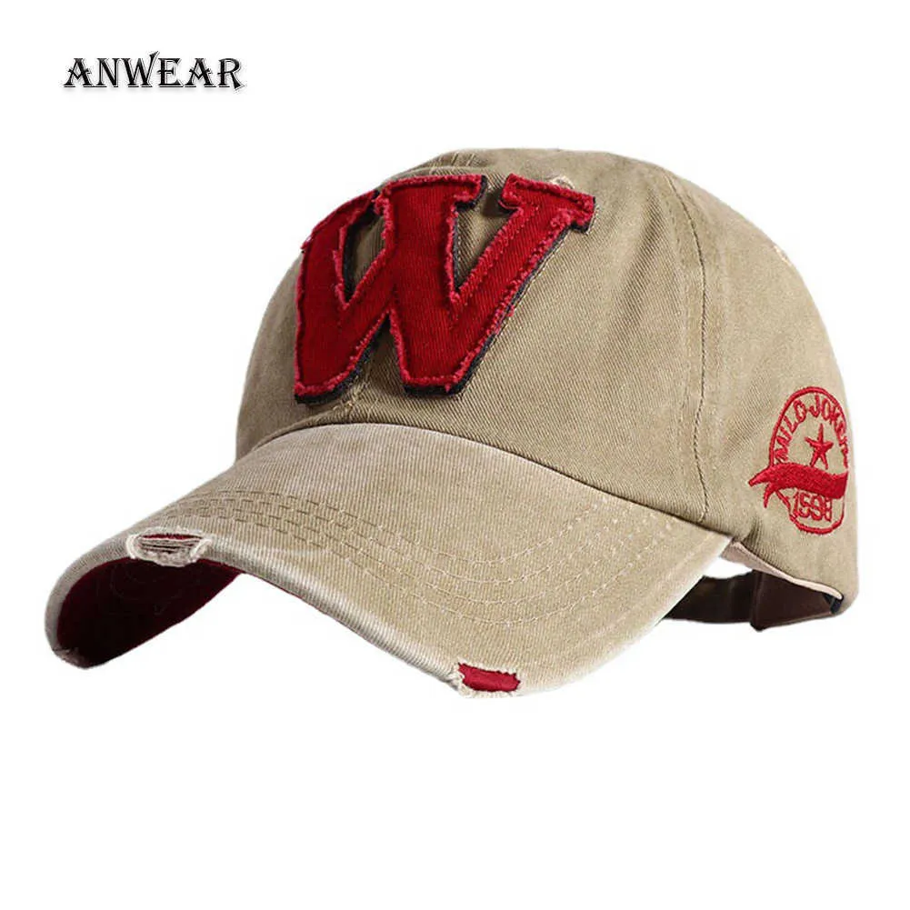 Capinho de beisebol de algodão 100%algodão para homens e mulheres Sun Sun Caps Retro Snapback Hat W Letter Bordado Hip Hat Hats Unisex