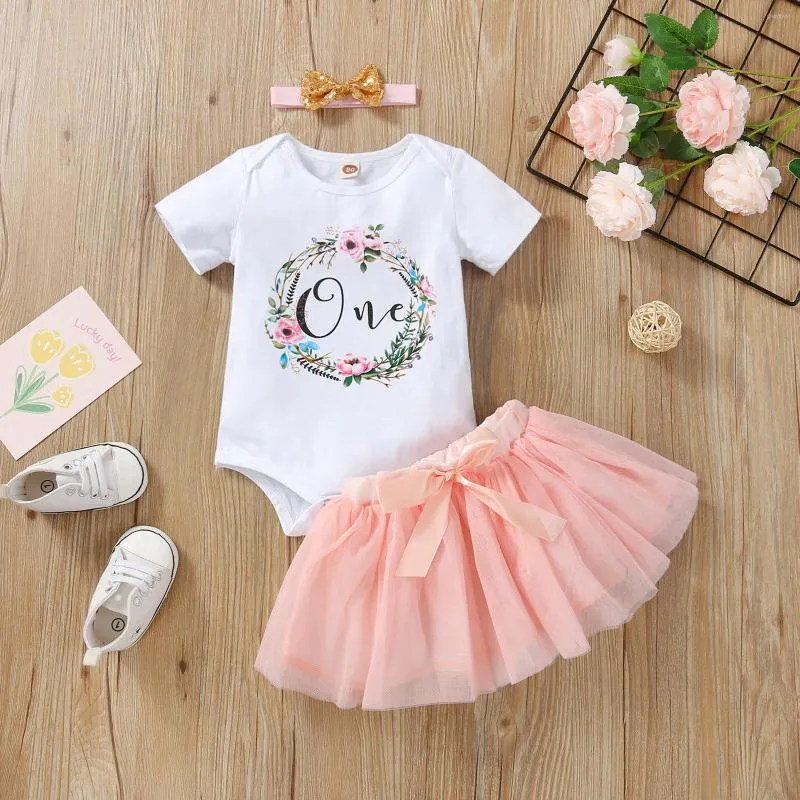 Ensembles de vêtements bébé fille un an robe d'anniversaire 1 princesse enfants vêtements ensemble premier 1er robes de baptême pour les filles en bas âge