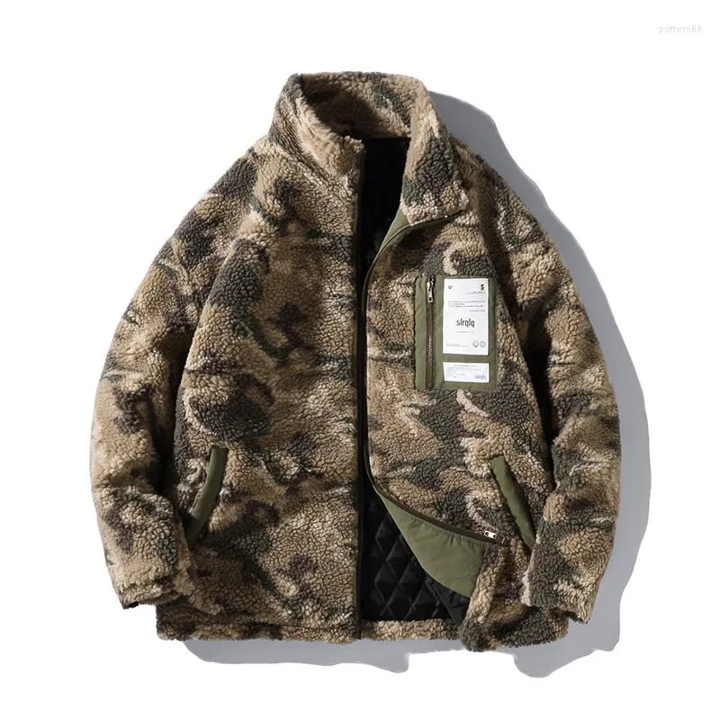 Mäns jackor plus storlek M-5xl Hip Hop Jacket Parka Färgglada djurfärg kamouflage streetwear män harajuku vindbrytare kappa fleece vinter