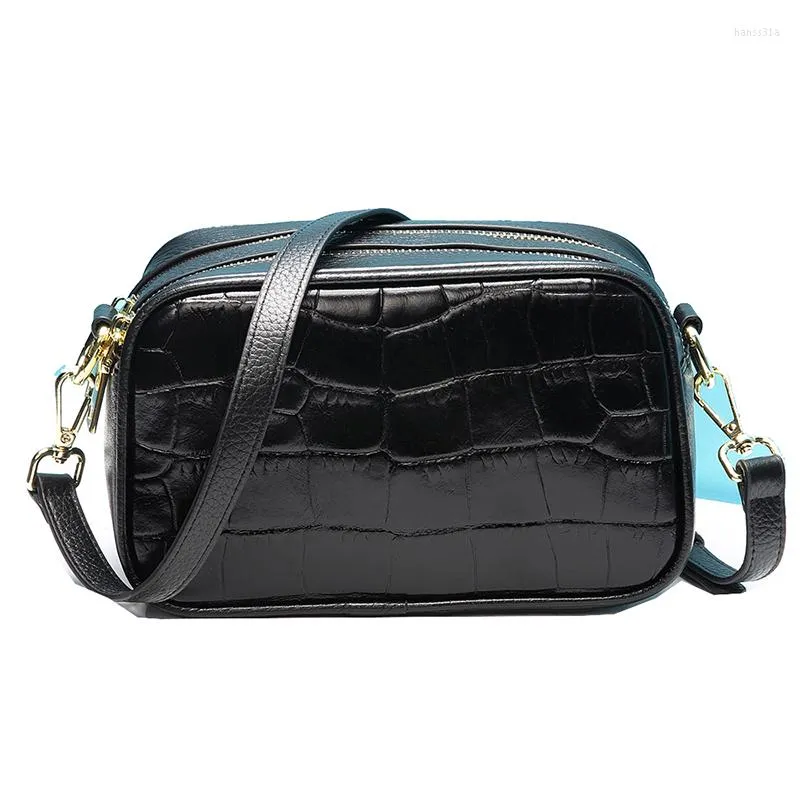 Bolsas de noite famosas bolsas de couro genuínas camadas de cheiro de cheiro de cheiro de grão de crocodilo saco pequeno saco quadrado women crossbody