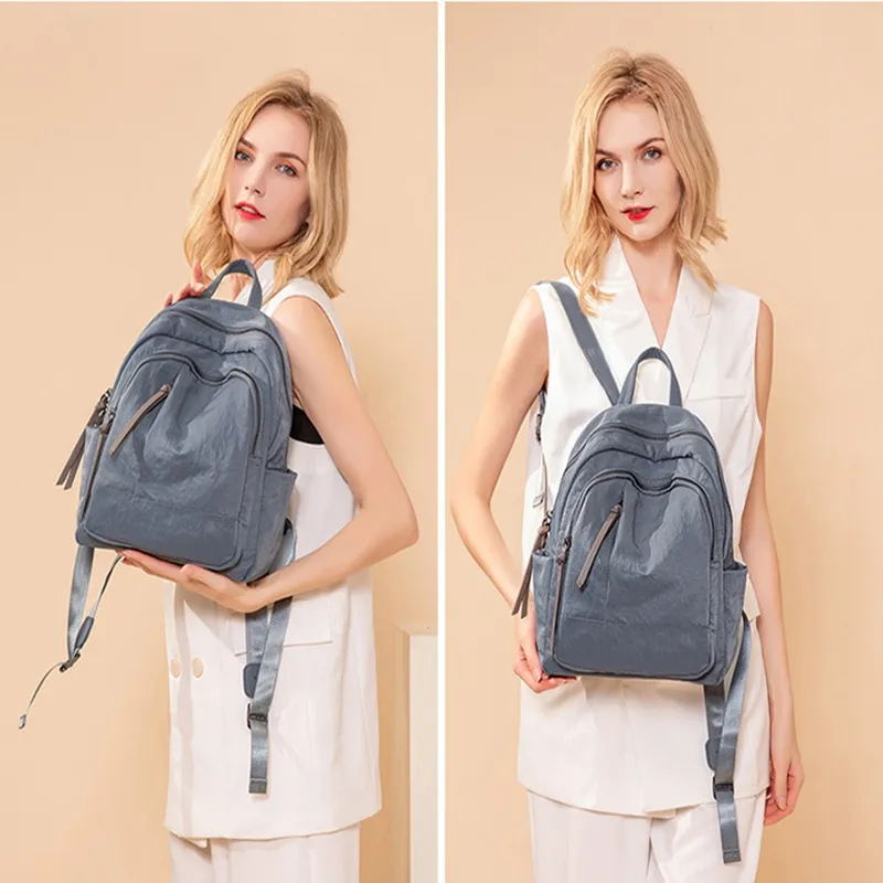 Sac d'été en tissu Oxford pour femmes, nouvelle tendance de rue, sac à dos antivol à pompon, à la mode, de styliste, bag257d