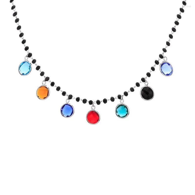 Pendentif Colliers Coloré Zircon Collier Pour Femmes Perles À La Mode Chaîne Charmes Bijoux De Mode Cadeaux D'amitié Collier Bijoux