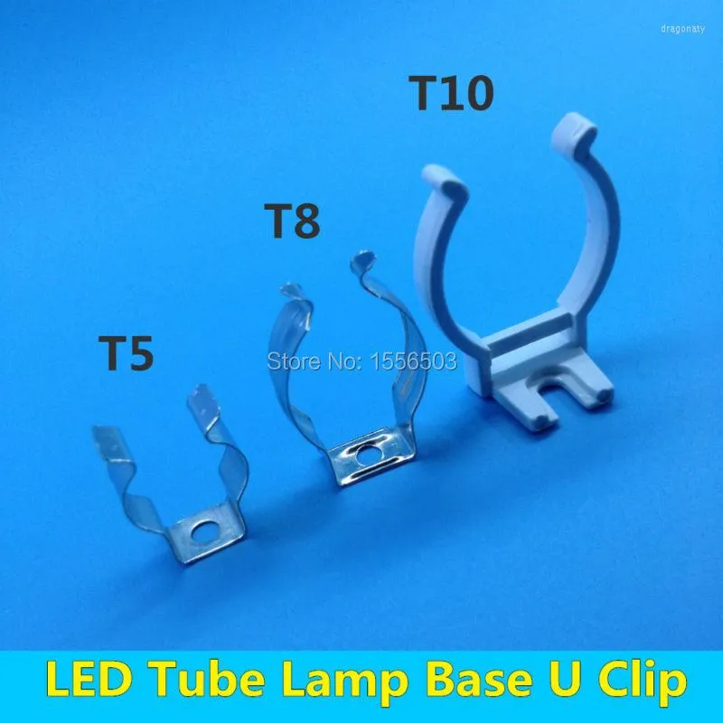 Lamp Holders 1000 PCS Tube T5 T8 T10 Wedge Wall Clip For LED Fluorescent Light Base U Clips Connector Socket Bracket Fitting Holder