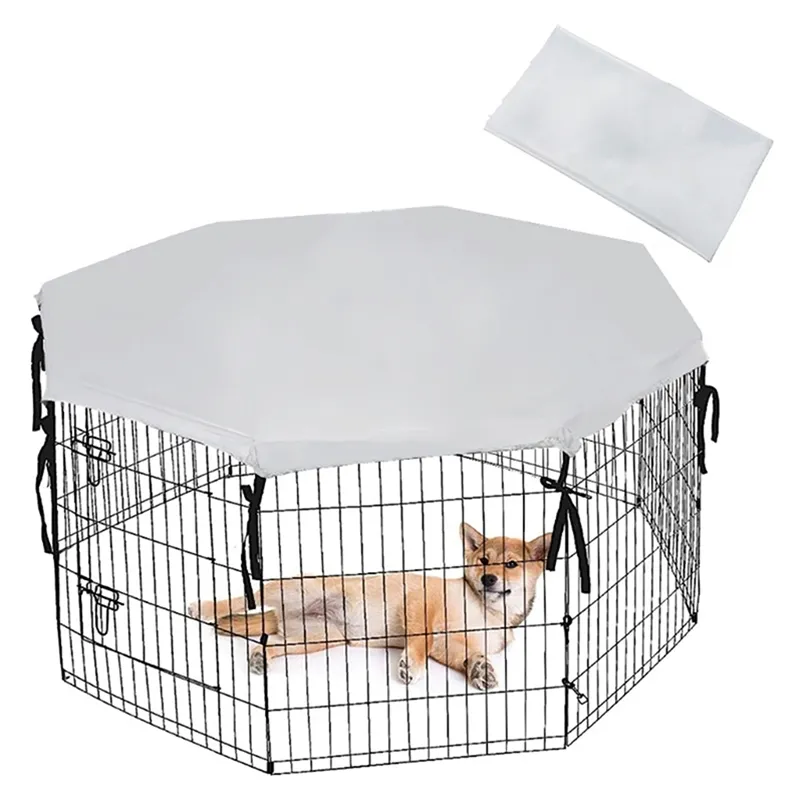 chenils stylos Pet Dog Cage Cover Oxford Dustproof Imperméable Extérieur Pliable Petit Moyen Grand Chenil Accessoire Produits 220912