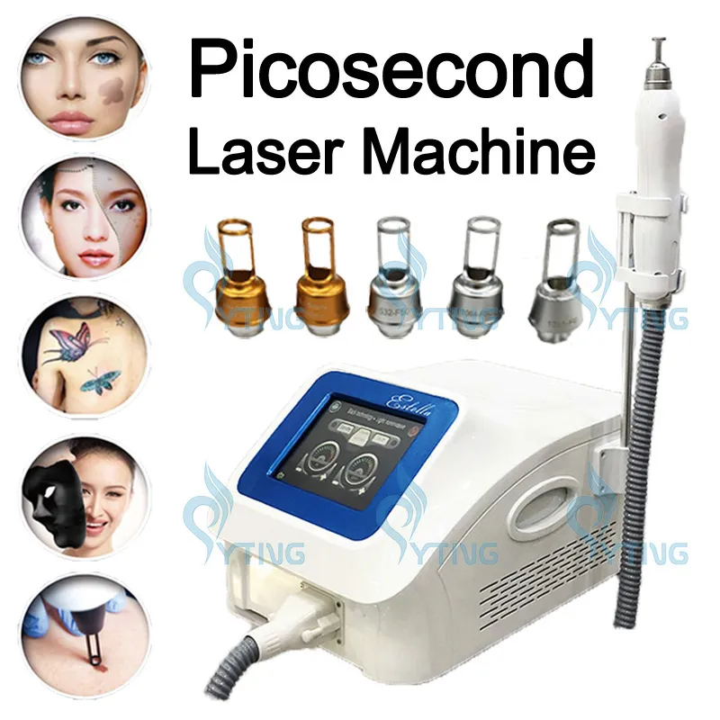 Macchina laser per rimozione del tatuaggio picosecondo portatile q commutata nd yag laser pico rimozione del pigmento spot scuro acne spilat attrezzatura