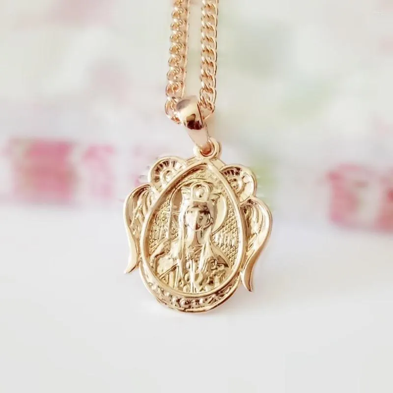 Pendant Necklaces Religious Fashion Jewelry Trendy 585 Rose Gold Color Necklace Women