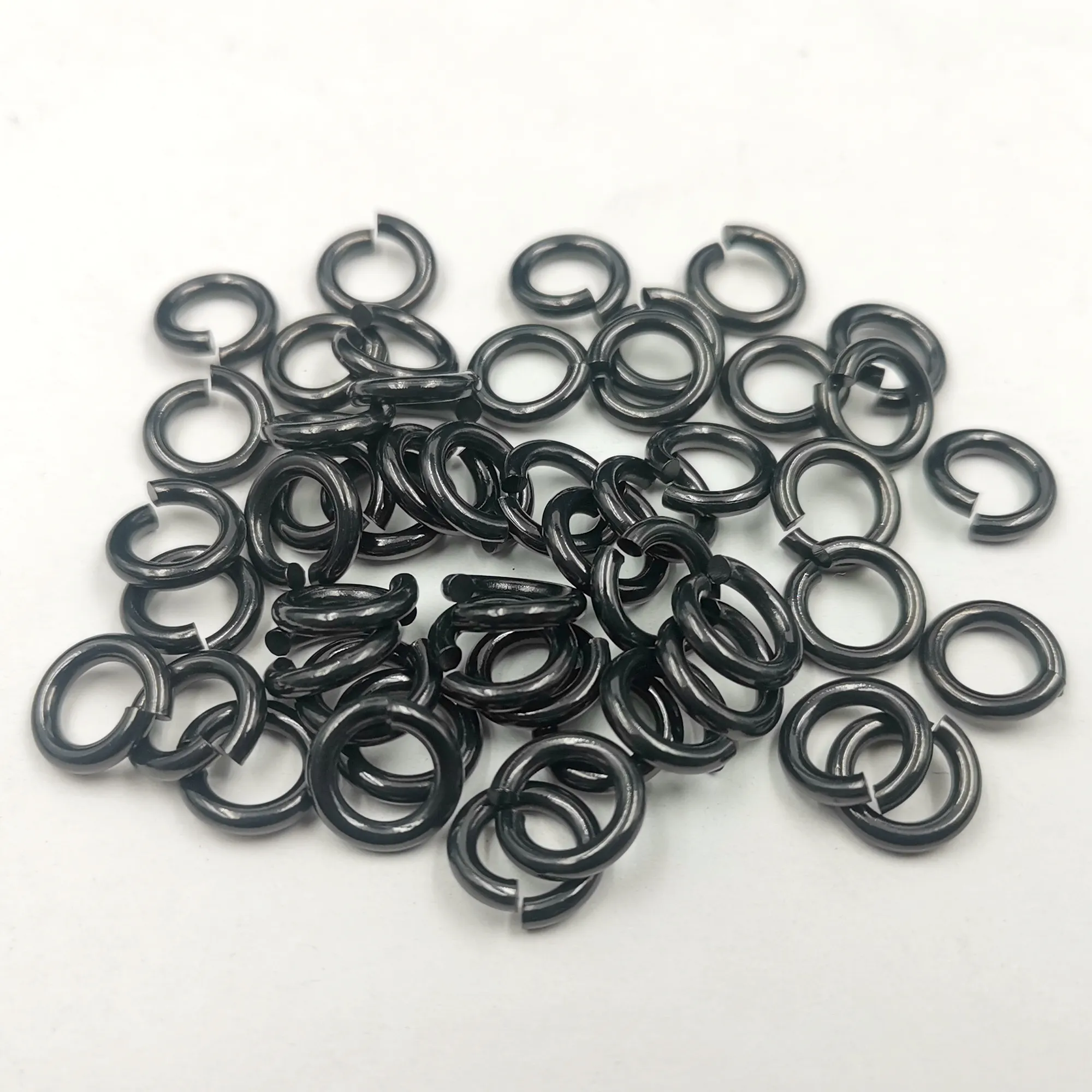 Veel 100 stks zwarte snijcirkel springring open split ringen sterke sieraden vinden fit ketens roestvrijstalen accessoires