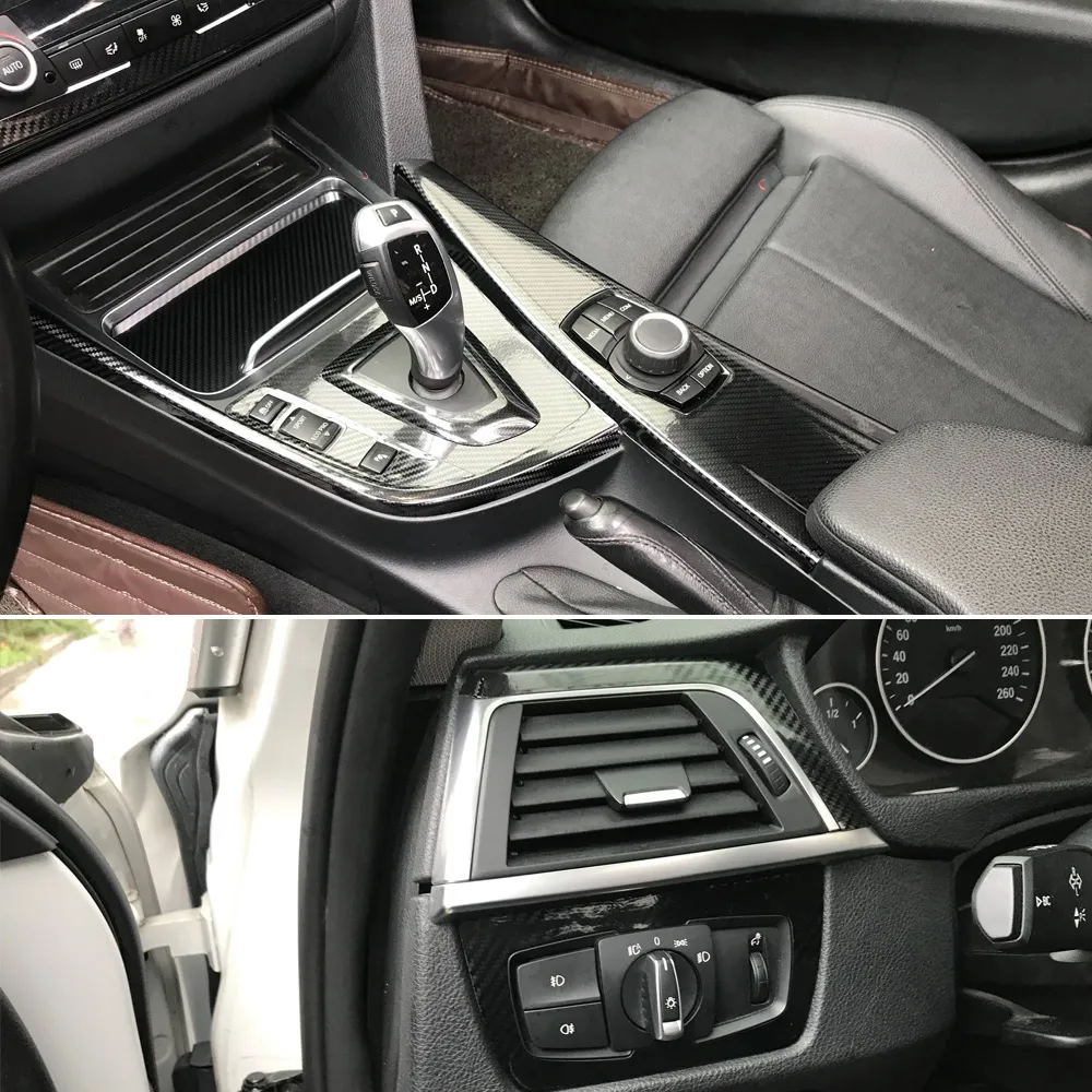 Für BMW 3 Serie F30 F31 2013-2019 Innen Zentrale Steuerung Panel Türgriff  5D Carbon Faser Aufkleber Aufkleber auto Styling Zubehör
