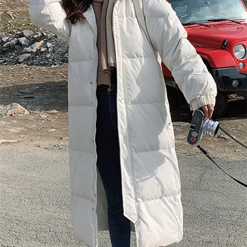 Women Down Parkas Bgteever stylowy zagęszcza ciepłe długie parkas kobiety zimowe bawełniane płaszcze płaszcze kobiety z kapturem pełne rękawy panie w dół kurtki 220912