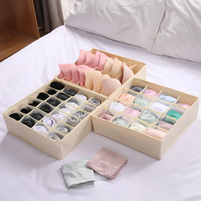 Underwear Organizer Foldable Home Cabinet Divider Storage Box Closet Organizers Drawer Socks Shorts Bra Storage Boxes