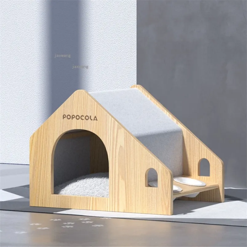 犬小屋ペンソリッドウッドセミエンクロースデザイン犬犬小屋屋内バルコニー小型犬ペットベッド猫子猫ヴィラサプライズボウル220912