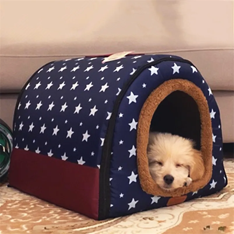 kennels pens S-L Medium Dog Kennel Indoor Soft Comfortable Puppy House Removable Small Dog Bed Cave Winter Warm Pet Sleeping Mat Portable 220912