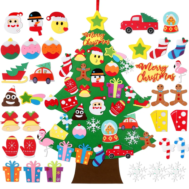 Christmas Decorations DIY Felt Tree Merry For Home Cristmas Ornaments Navidad Xmas Gift Happy Year 2023 220912