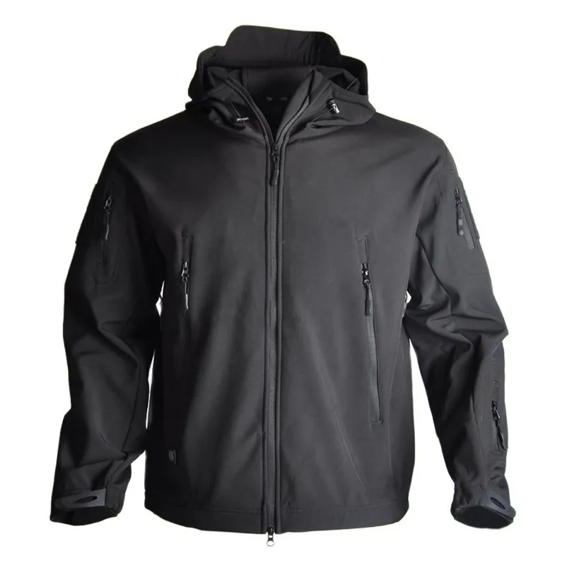 Мужские куртки мужская куртка мягкая раковина кожа кожа Флис Флисовый водонепроницаемый ветроистый тактический пальто