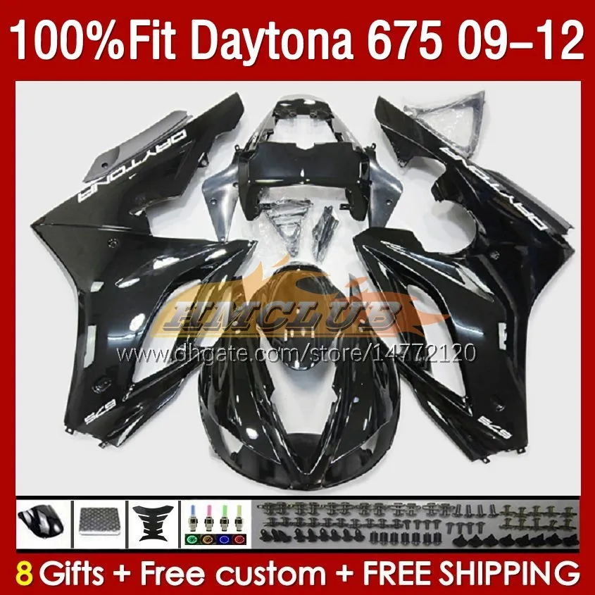 OEM Full Fairings For Daytona 675 675R 2009 2010 2011 2012 Body 150No.70 Daytona675 2009-2012 Bodywork Daytona 675 R 09 10 11 12 Injection mold Fairing stock black