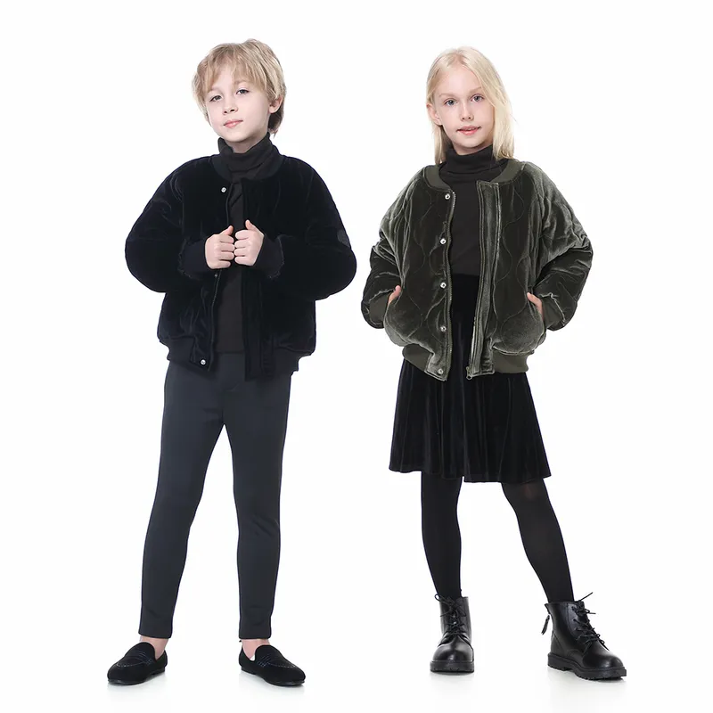 Jackets Velvet 2023 Winter Warm Warm and Girls Brothers Sisters Coath Children Ceanted Clearted Clickle Sthipper Buttons 9002 220912