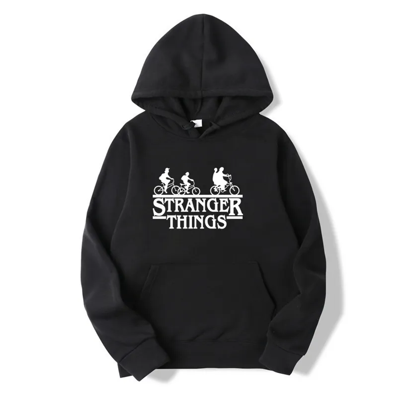 Mens Hoodies Sweatshirts Harajuku Hoodies Women Stranger Things Anime Print Long Sleeve Hooded Sweatshirts Autumn Casual Oversized Fleece Hoodie Sudadera 220912