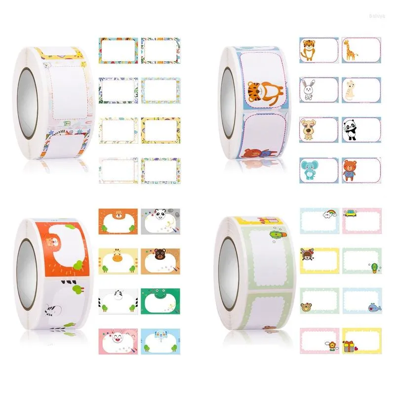 Presente de cartoon nomes de animais adesivos 500pcs/roll slow adesivo etiquetas decalque para jardim de infância artesanato artesanal