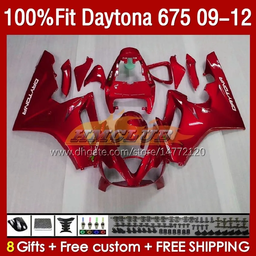 OEM Full Fairings For Daytona 675 675R 2009 2010 2011 2012 Body 150No.90 Daytona675 2009-2012 Bodywork Daytona 675 R 09 10 11 12 Injection mold Fairing metal red blk