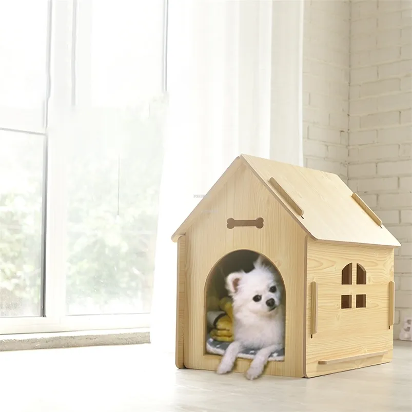 kennels pens Modern Living Room Wooden Dog Houses Four Seasons Universal Dogs Kennels Indoor Balcony Pet Villa Breathable Garden Cat Cage T 220912