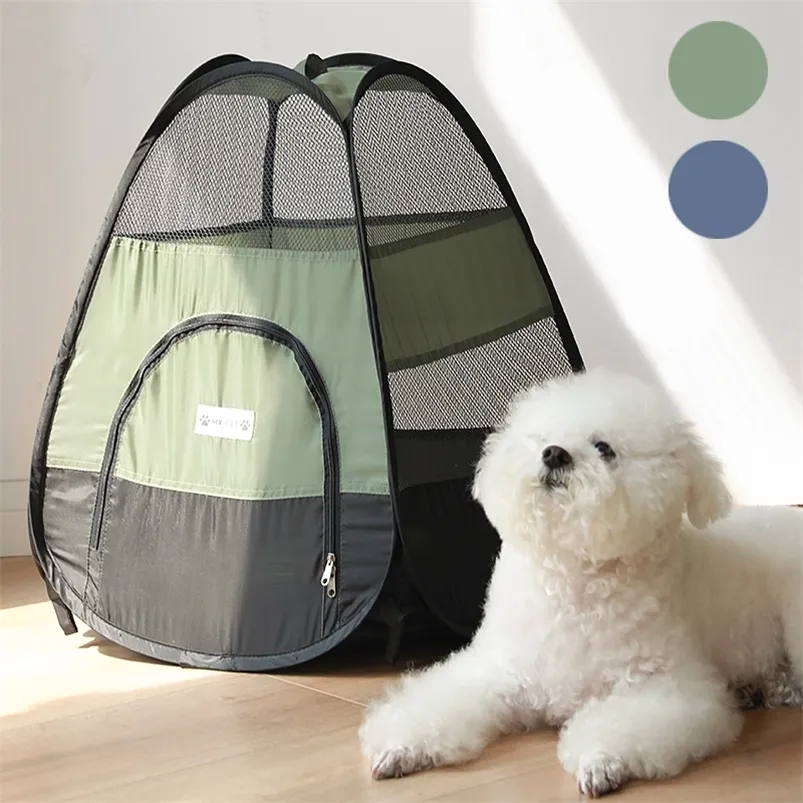 kennels pens Portable Foldable Pet Tent Playpen Free Carrying Case Dog House For Cat Tent Puppy Kennel Fence Outdoor Small Dogs Kennel 220912