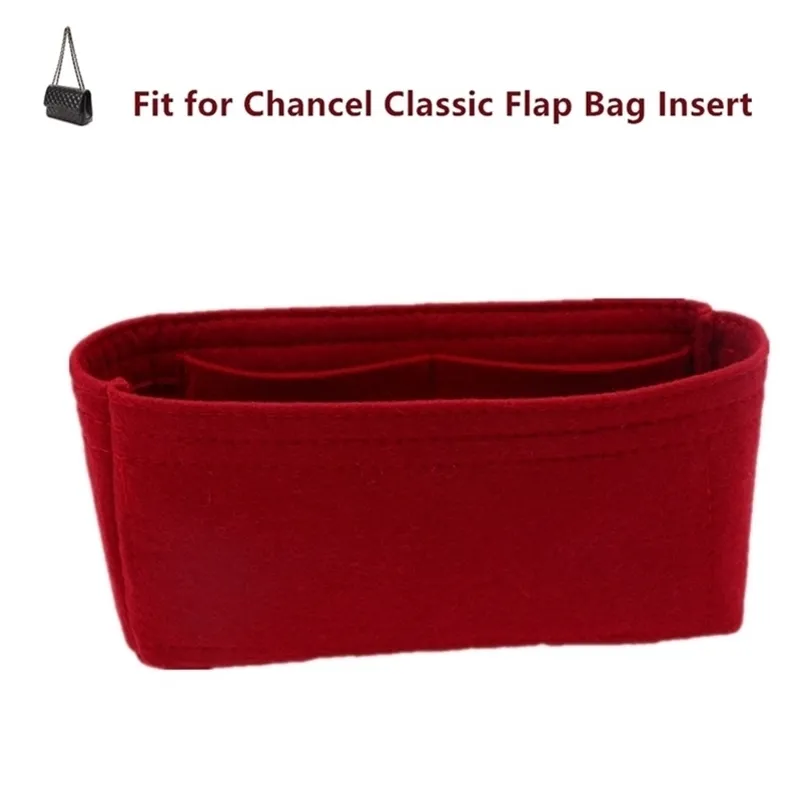 Cosmetic Bags Cases Fits For classic flap insert 20cm CF bag organizer Makeup bucket luxury Handbag Portable base shaper CFJumbo 220909