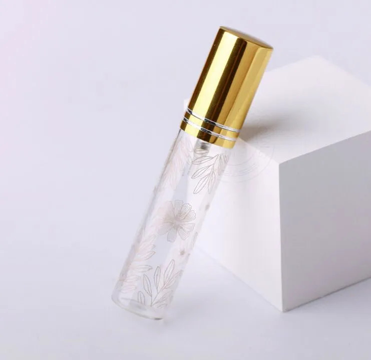 10ml 휴대용 장식 패턴 유리 향수 병을 가진 빈 화장품 미니 리필 가능한 병 여행자 parfum 케이스