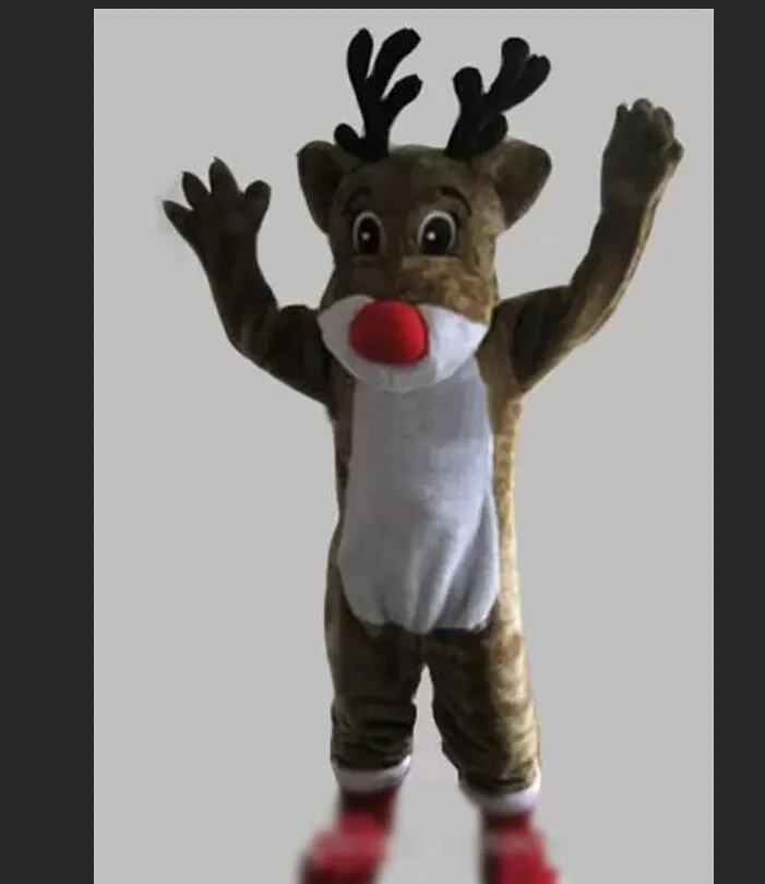Rudolph Reindeer Mascot Costume Classic Cartoon Costumes Adult Size