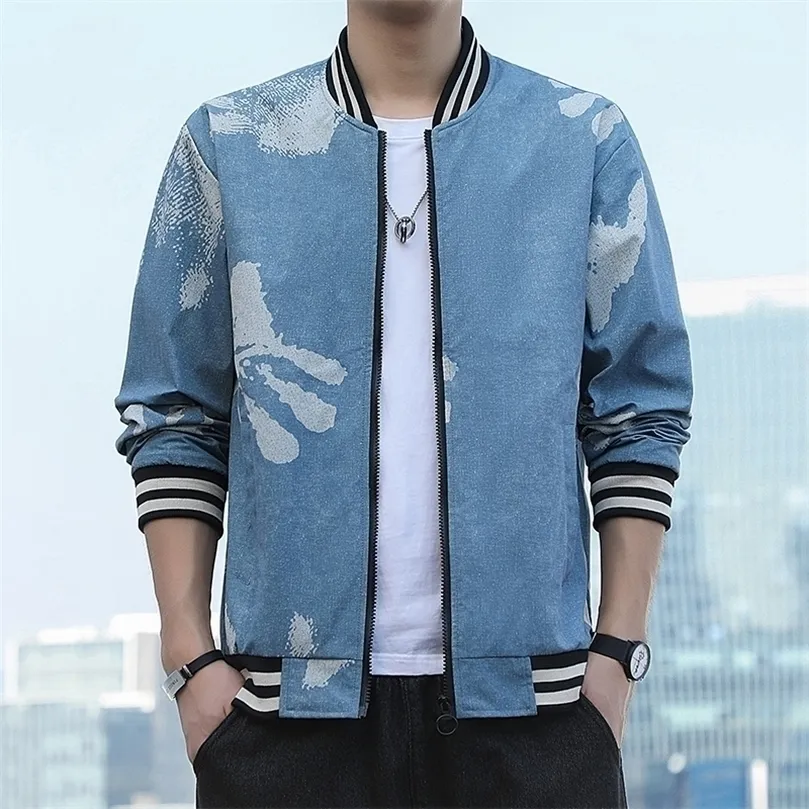 Mens Jackets Autumn Mens Jackets Cartoon Printing Slim Fit Arrivaled Baseball Collar Ourdoor Jacket Outwear 220912